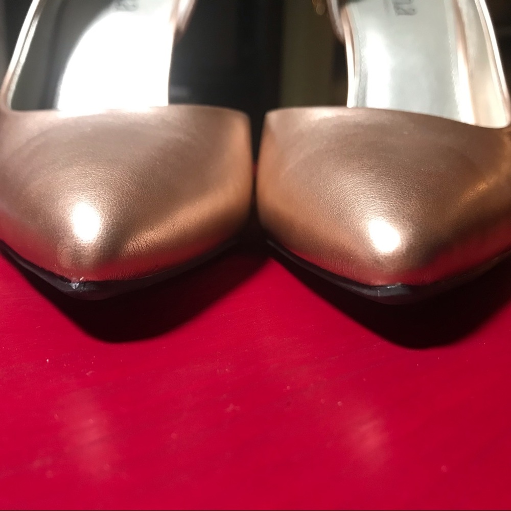 Ana Rose Gold Point-Toe Heels View 5